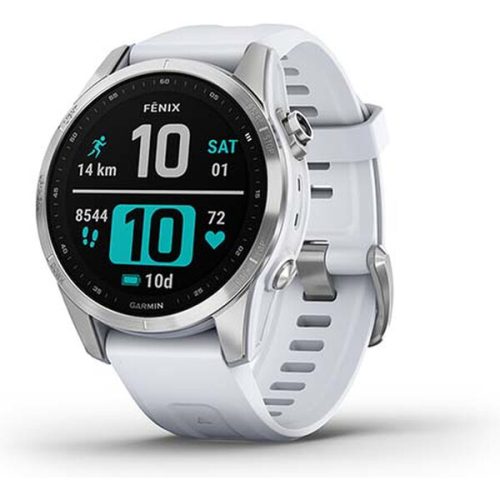 Garmin fenix 7S Glass Silver / White Silicone Band Garmin