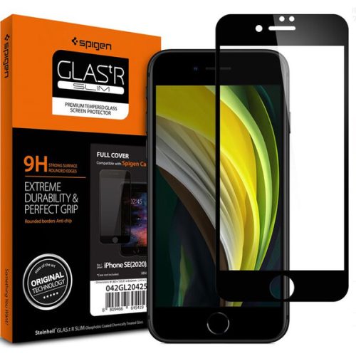 Spigen Glass FC HD tvrzené sklo iPhone SE (2022/2020)/8/7 černé Spigen