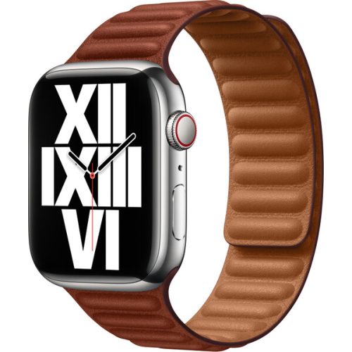 Apple Watch 49/45/44/42mm cihlově hnědý kožený tah - S/M Apple