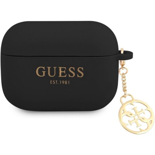Guess 4G Charm Silikonové Pouzdro pro Airpods Pro černé Guess