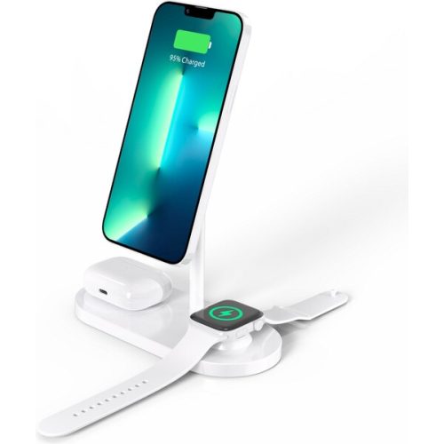 CubeNest S313 Pro 3v1 magnetická bezdrátová nabíječka bílá CubeNest