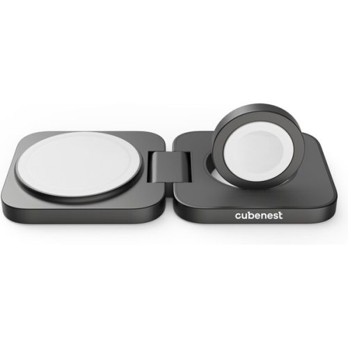 Cubenest S211 Fold Pro 2v1 magnetická bezdrátová nabíječka šedá CubeNest