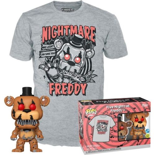 Funko POP! & Tee Box: FNAF- Nightmare Freddy (GITD) M Funko