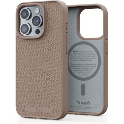 NJORD Fabric MagSafe kryt iPhone 15 Pro světle růžový NJORD
