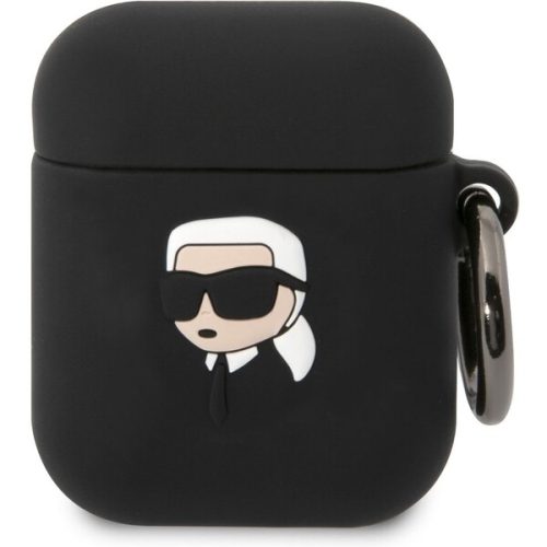 Karl Lagerfeld 3D Logo NFT Karl Head pouzdro Airpods 1/2 černé Karl Lagerfeld