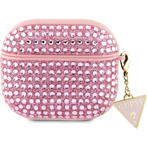 Guess Rhinestones Triangle Metal Logo pouzdro AirPods 3 růžové Guess