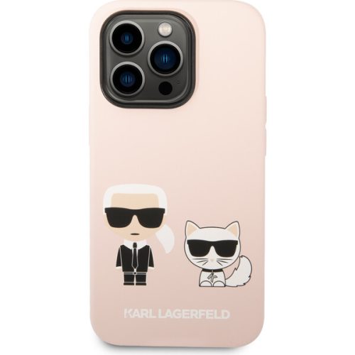 Karl Lagerfeld MagSafe kryt Liquid Silicone Karl and Choupette iPhone 14 Pro růžový Karl Lagerfeld