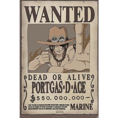 Plakát One Piece - Wanted Ace (24) Europosters