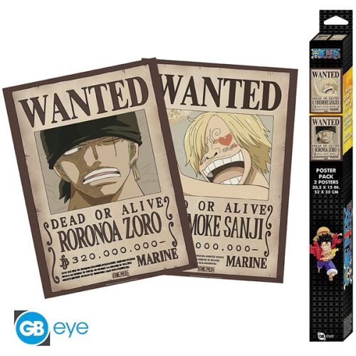 Set 2 plakátů One Piece - Wanted Zoro & Sanji (52x38 cm) Abysse Corp