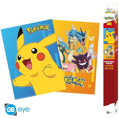 Set 2 plakátů Pokémon - Colourful Characters (52x38 cm) Abysse Corp