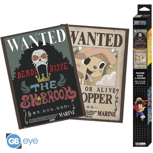 Set 2 plakátů One Piece - Wanted Chopper & Brook (52x38 cm) Abysse Corp