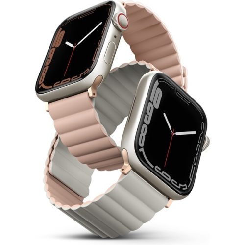 UNIQ Revix oboustranný řemínek pro Apple Watch 41/40/38mm Blush (růžový/béžový) UNIQ