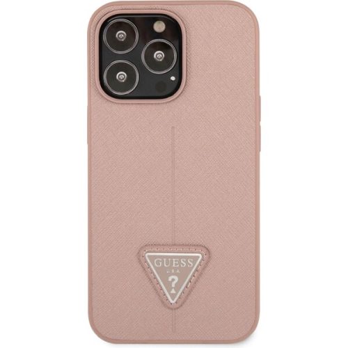 Guess PU Saffiano Triangle kryt iPhone 13 Pro růžový Guess