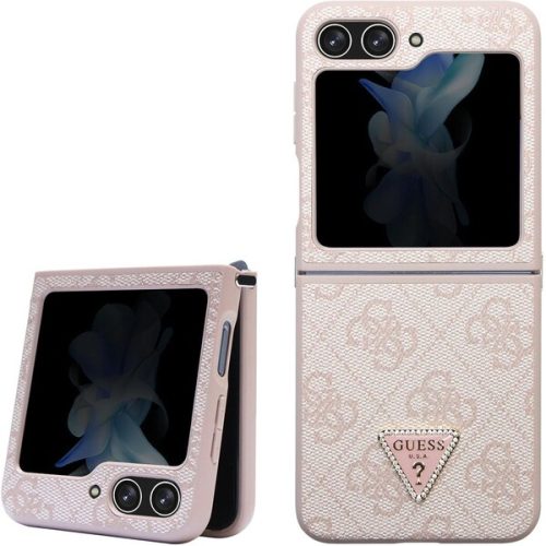 Guess 4G PU Leather Triangle kryt Samsung Galaxy Z Flip5 růžový Guess