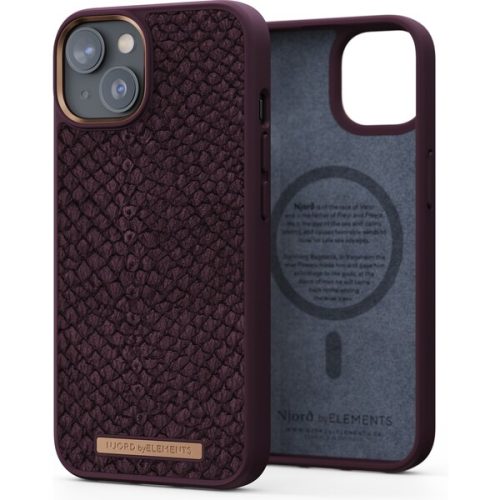 NJORD Salmon Leather Magsafe Case iPhone 13/14 Rust NJORD
