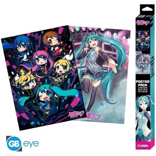 Set 2 plakátů Hatsune Miku - Group & Hatsune Miku (52x38 cm) Abysse Corp