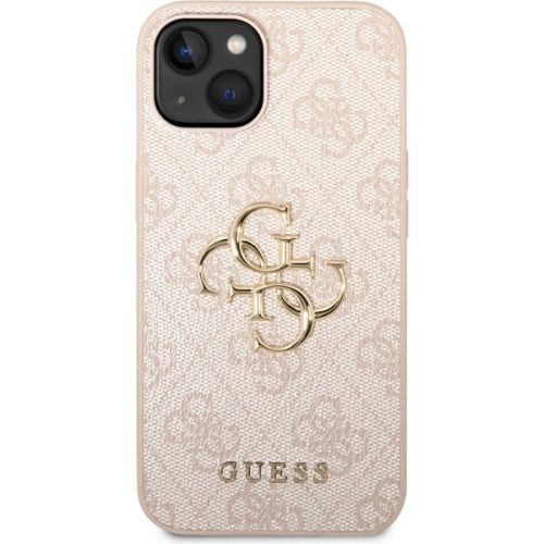 Guess PU 4G Metal Logo kryt iPhone 14 Plus růžový Guess