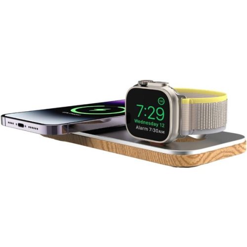 CubeNest K200 2v1 magnetická nabíječka s MagSafe stříbrná CubeNest
