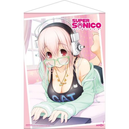 Plátěný plakát Super Sonico on her Laptop 50 x 70 cm POPbuddies