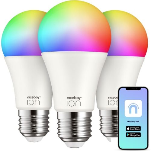 Niceboy chytrá žárovka ION SmartBulb RGB E27 9W (set 3 ks) Niceboy