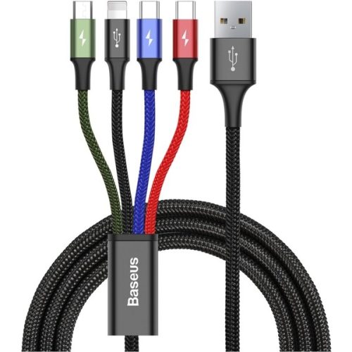 Baseus Fast 4-in-1 kabel s Lightning/2x USB-C/MicroUSB 3.5A 1.2m černý BASEUS