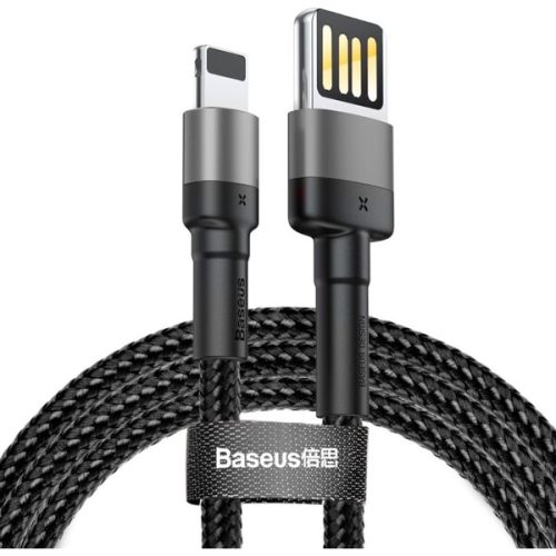 Baseus Cafule Lightning Double Sided USB kabel (2.4A) šedý/černý BASEUS
