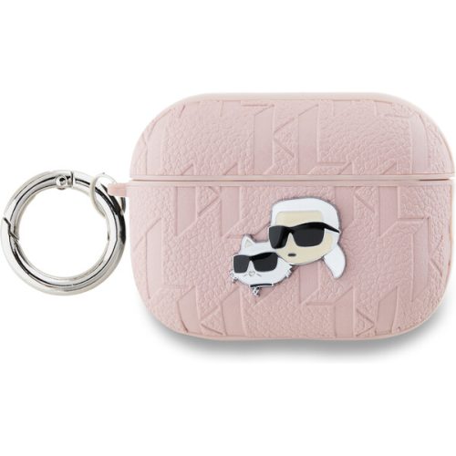 Karl Lagerfeld PU Embossed Karl and Choupette Heads pouzdro AirPods Pro 2 růžové Karl Lagerfeld