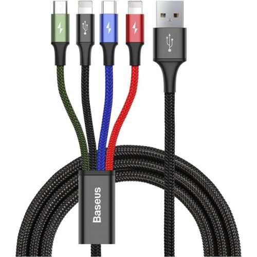 Baseus Fast 4-in-1 kabel s 2x Lightning/USB-C/MicroUSB 3.5A 1.2m černý BASEUS