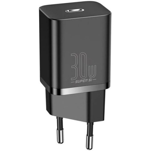 Baseus Rychlonabíječka do sítě Super Si USB-C PD QC 30W černá BASEUS