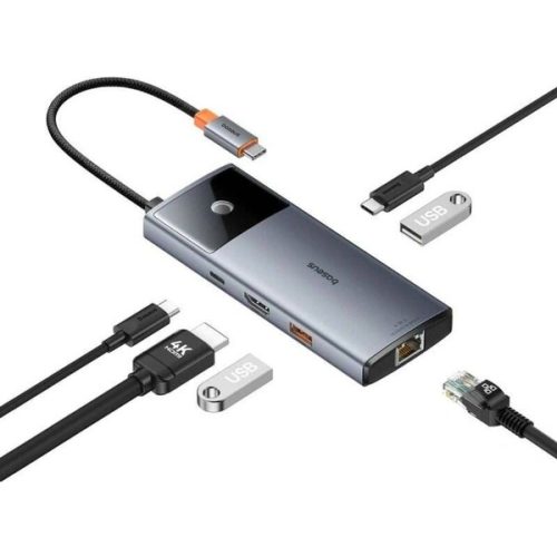 Baseus Dokovací stanice Metal Gleam 2 Series 6v1 šedá (2xUSB 3.0