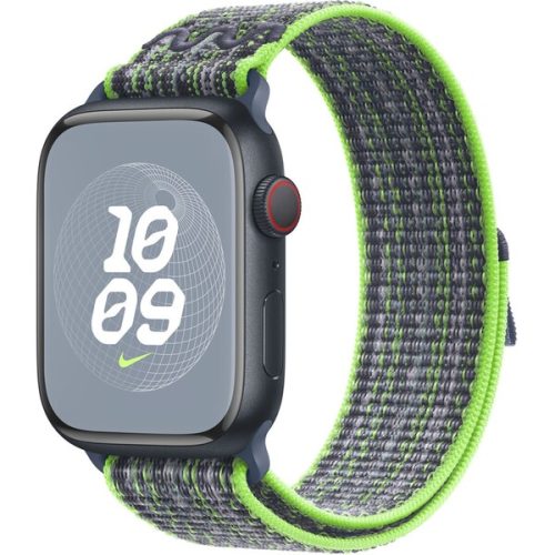 Apple Watch 49/45/44/42mm jasně zelený / modrý provlékací sportovní řemínek Nike Apple