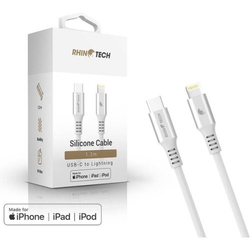 RhinoTech LITE MFi kabel s nylonovým opletem USB-C na Lightning 1.2m