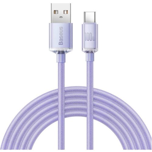 Baseus Crystal Shine Series kabel USB-A/USB-C (100W) 2m fialový BASEUS