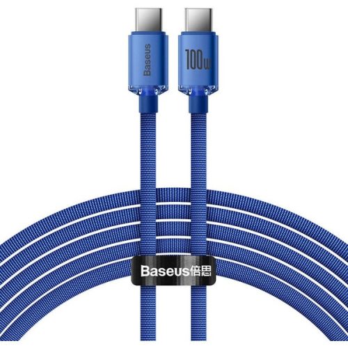 Baseus Crystal Shine Series kabel USB-C/USB-C (100W) 2m modrý BASEUS