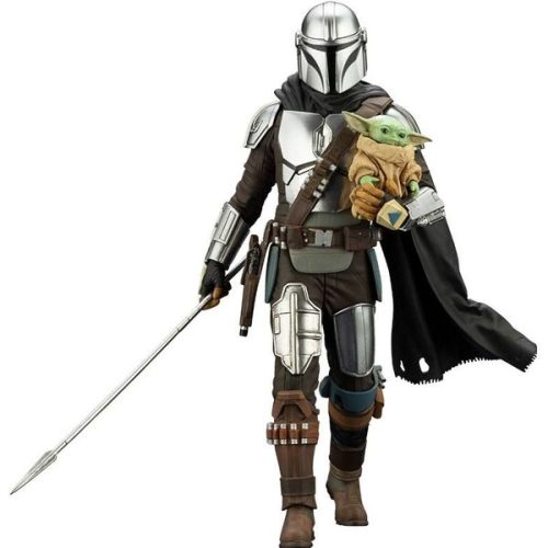 Soška Kotobukiya ARTFX 1/10 SW: The Mandalorian - Mandalorian & Grogu w/ Beskar Staff 18 cm Kotobukiya
