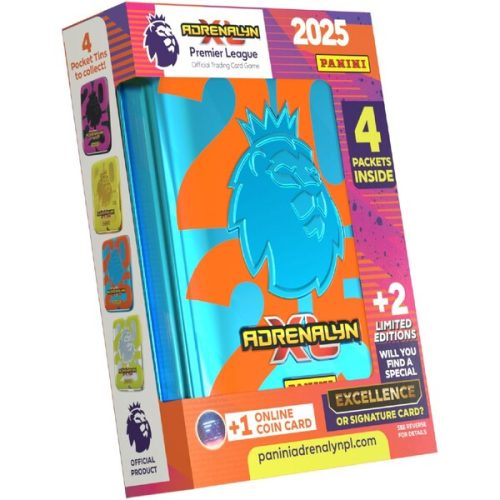 Fotbalové karty Panini Premier League 2024/2025 Adrenalyn plechová krabička (pocket) PANINI