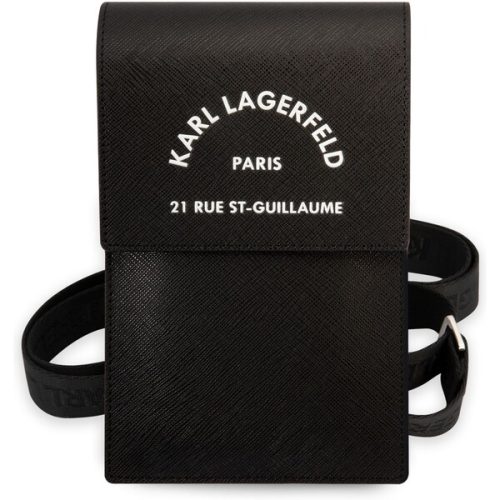 Karl Lagerfeld Saffiano Rue Saint Guillaume Wallet Phone Bag černé Karl Lagerfeld