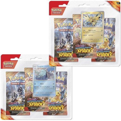 Pokémon TCG: SV08 Surging Sparks - 3 Blister Booster Pokémon Company