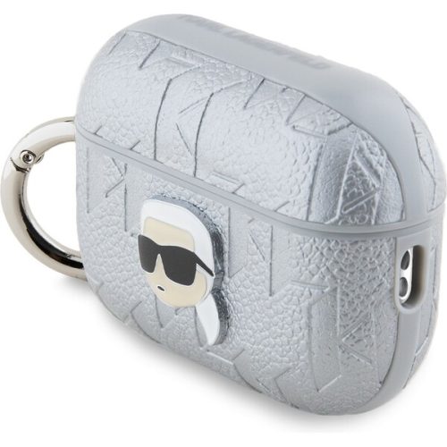 Karl Lagerfeld PU Embossed Karl Head pouzdro AirPods Pro 2 stříbrné Karl Lagerfeld