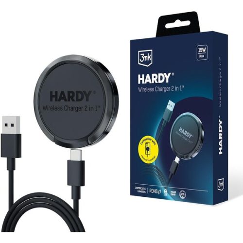 3mk Hardy bezdrátová nabíječka 2v1 s funkcí stojánku