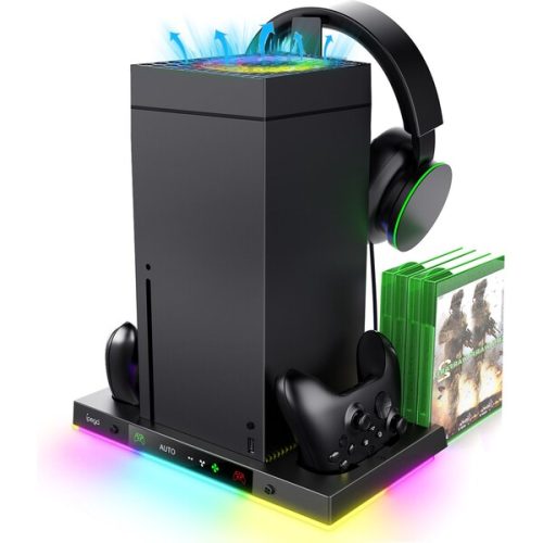 iPega XBX024S Multifunkční Nabíjecí RGB Stojan s Chlazením pro Xbox Series X iPega