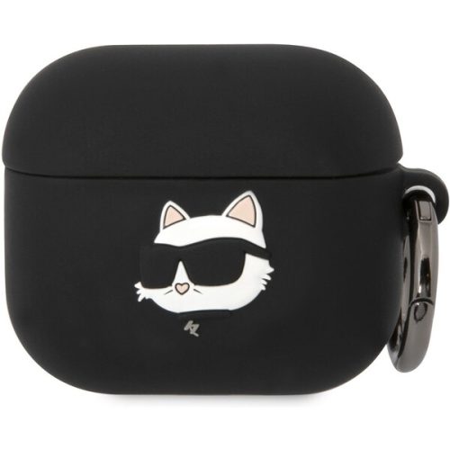 Karl Lagerfeld 3D Logo NFT Choupette Head Silikonové pouzdro Airpods 3 černé Karl Lagerfeld