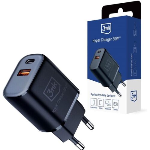 3mk Hyper Charger 20W síťová nabíječka černá 3mk