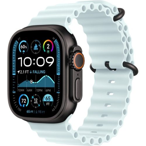 Apple Watch 49/44/45/46mm ledově modrý oceánský řemínek s černým titanem Apple