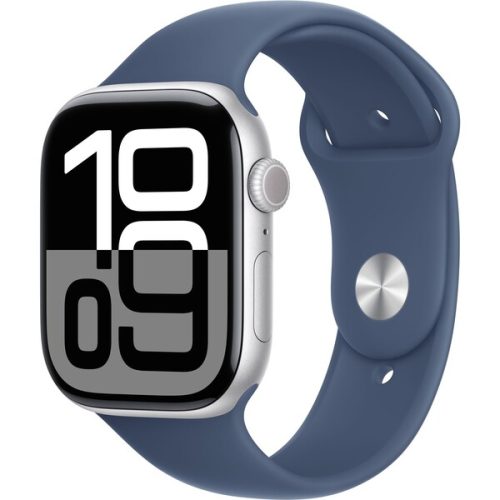 Apple Watch Series 10 46mm Stříbrný hliník s denimovým sportovním řemínkem M/L Apple