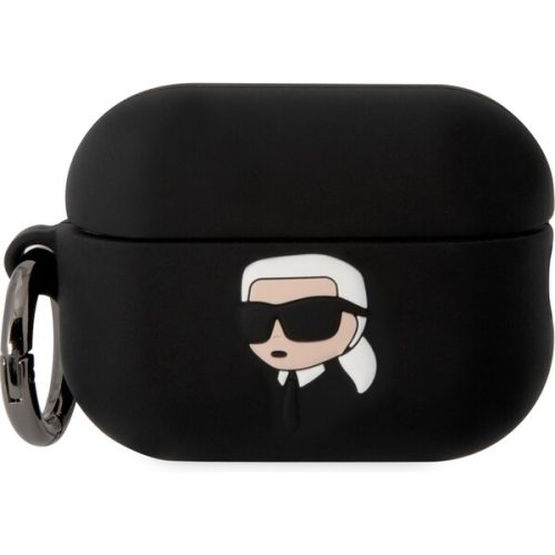 Karl Lagerfeld 3D Logo NFT Karl Head Silikonové pouzdro Airpods Pro 2 černé Karl Lagerfeld