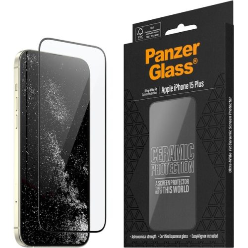 PanzerGlass Ceramic tvrzené sklo Apple iPhone 15 Plus s instalačním rámečkem PanzerGlass