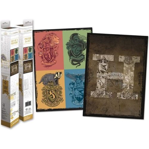 Set 2 plakátů Harry Potter - Crests & Hogwarts (52x38 cm) Pyramid International