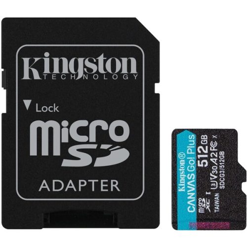 Kingston microSDXC Canvas Go! Plus 512GB 170MB/s UHS-I U3 + SD adaptér Kingston