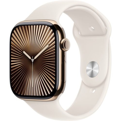 Apple Watch Series 10 Cellular 46mm Zlatý titan s hvězdně bílým sportovním řemínkem M/L Apple